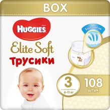 Купить трусики-подгузники huggies elite soft 3, 6-11 кг, 108 шт. ( id 7464172 )