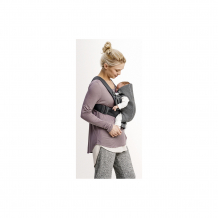 Купить рюкзак-кенгуру babybjorn mini cotton jersey тёмно-серый ( id 8584421 )
