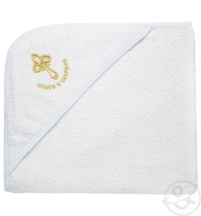 Купить полотенце с уголком funecotex 80 х 90 см, цвет: белый/золотой ( id 10484279 )