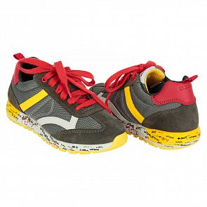 Купить кроссовки geox j alben boy, цвет: серый/желтый ( id 10505780 )
