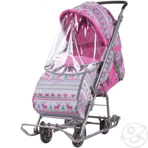Купить коляска комбинированная nika kids умка 3-1, цвет: вязанный/розовый ( id 11871322 )