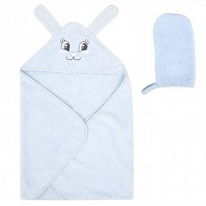 Купить комплект leader kids полотенце/рукавица 75 х 100 см, цвет: голубой ( id 12037726 )