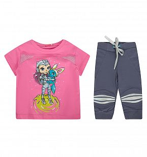 Купить спортивный комплект футболка/брюки, цвет: розовый pelican ( id 2682344 )
