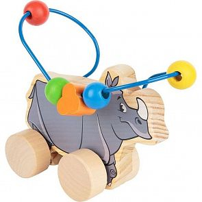 Купить каталка-лабиринт мир деревянных игрушек носорог, 21 см ( id 2937644 )