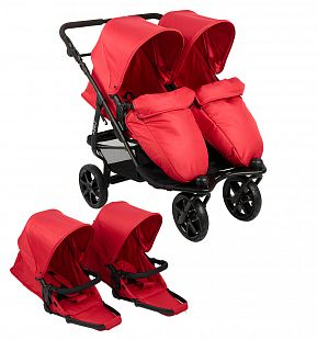 Купить коляска для двойни 2 в 1 cozy duo, цвет: red ( id 410306 )