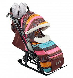 Купить санки-коляска nika kids (7-3/5), цвет: скандинавский розовый ( id 6769165 )