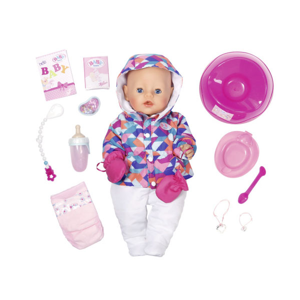 Купить zapf creation baby born 825-273 бэби борн кукла интерактивная зимняя пора, 43 см