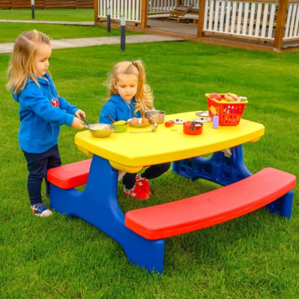 Купить unix kids стол садовый с лавочками unix kids garden yellow ptgardtb100