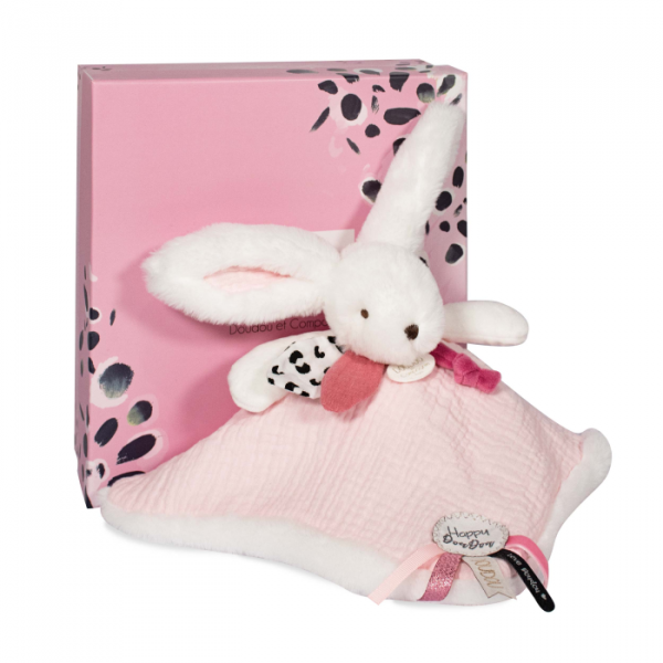 Купить комфортер doudou et compagnie кролик дуду happy blush dc3744