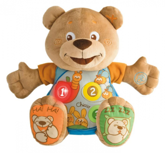 Купить интерактивная игрушка chicco говорящий мишка teddy 60014