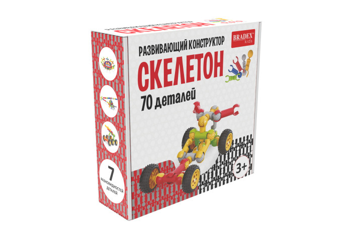 Купить конструктор bradex развивающий скелетон (70 деталей) de 0657