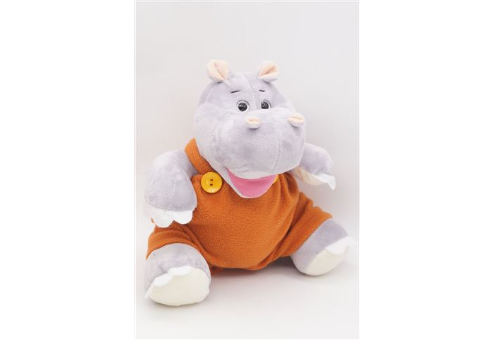 Купить мягкая игрушка unaky soft toy бегемот кромби в кирпичном комбинезоне 22 см 0217922-37k