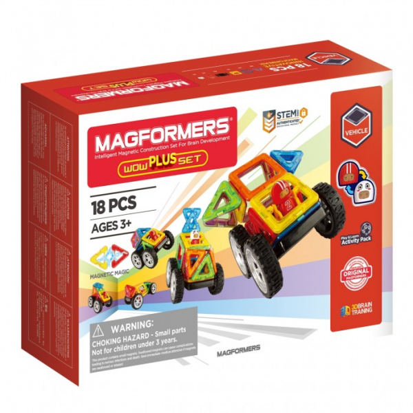 Купить конструктор magformers магнитный wow plus set (18 деталей) 707020