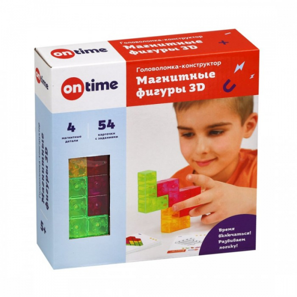 Купить on time головоломка-конструктор магнитные фигуры 3d (4 детали) 45023