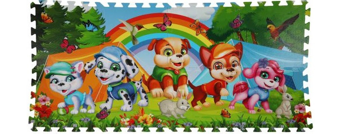 Купить игровой коврик играем вместе пазл щенки (8 сегментов) fs-pups