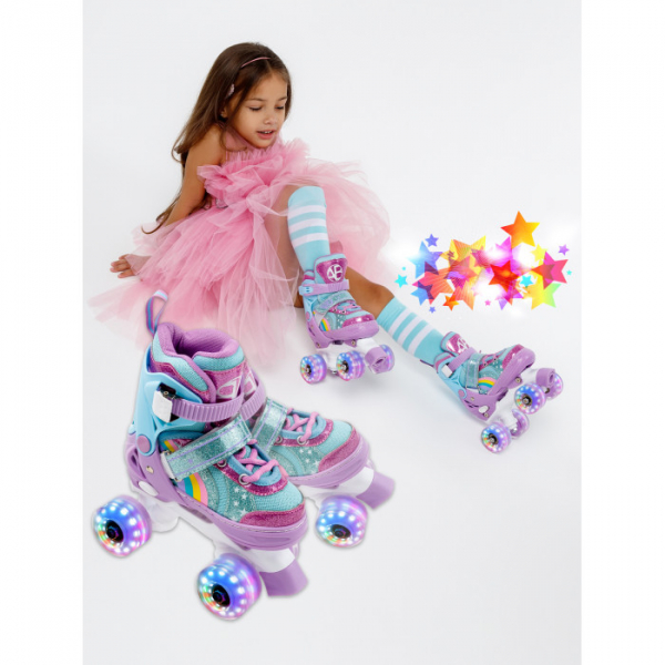 Купить детские ролики amarobaby раздвижные со светящимися колесами disco amaro-35di