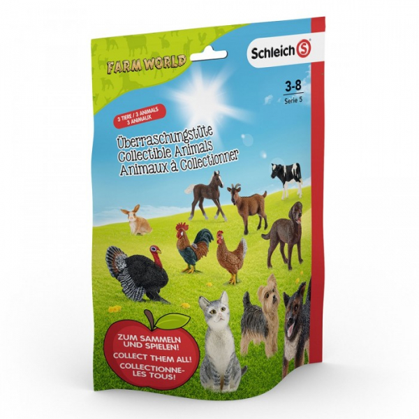 Купить schleich пакетик-сюрприз с тремя фигурками farm world l 87915/0740