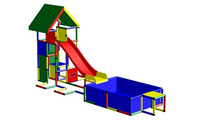 Купить quadro конструктор крупногабаритный universal с модельной горкой и бассейном l 14841