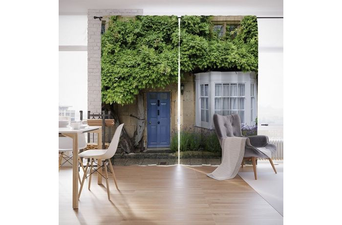 Купить joyarty шторы с фотопечатью дверь под сенью листвы из сатена 290х265 см p_979_145x265