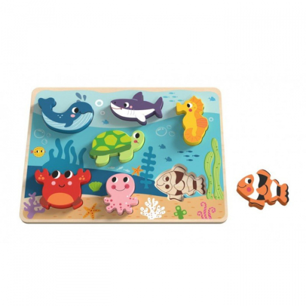 Купить деревянная игрушка tooky toy 3d пазл морской мир tk265 tk265