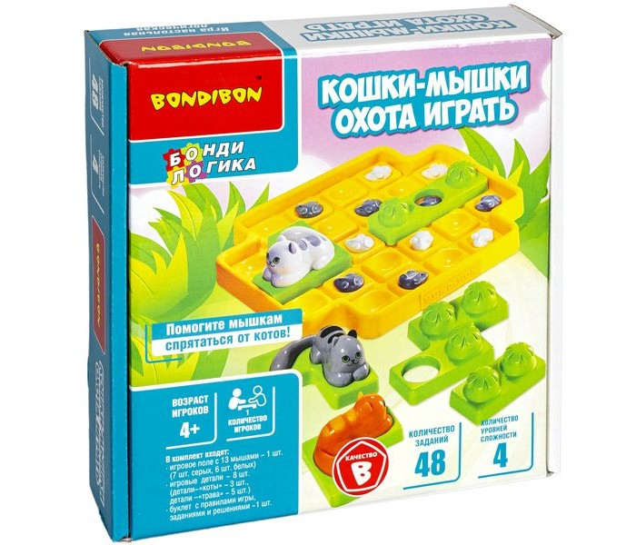 Купить bondibon настольная логическая игра-головоломка бондилогика кошки-мышки охота играть вв5076