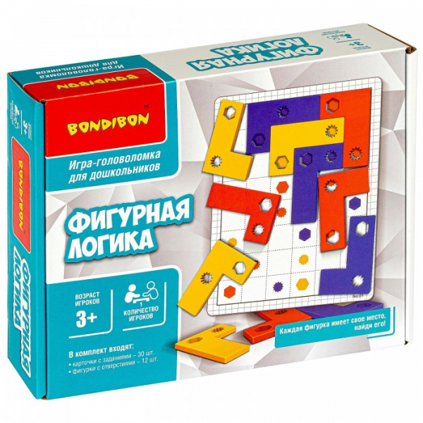 Купить bondibon игра-головоломка фигурная логика для дошкольников вв4896