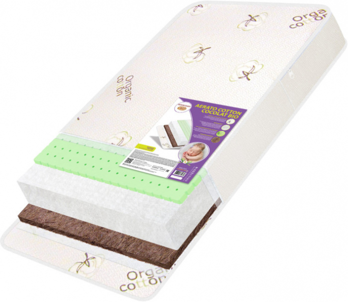 Купить матрас boombaby aerato cotton cocolat bio 120х60х12 см act-clb