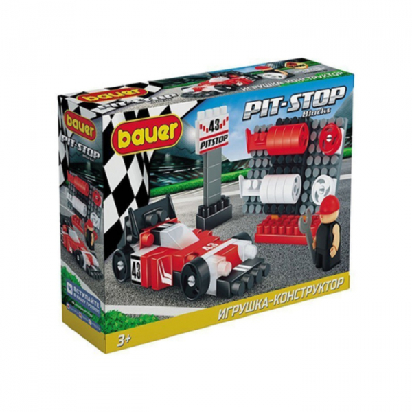 Купить конструктор bauer игрушка гоночная машина pit stop 819 819