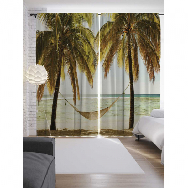 Купить joyarty шторы с фотопечатью мечтающий пляж из сатена 290х265 см p_10156_145x265
