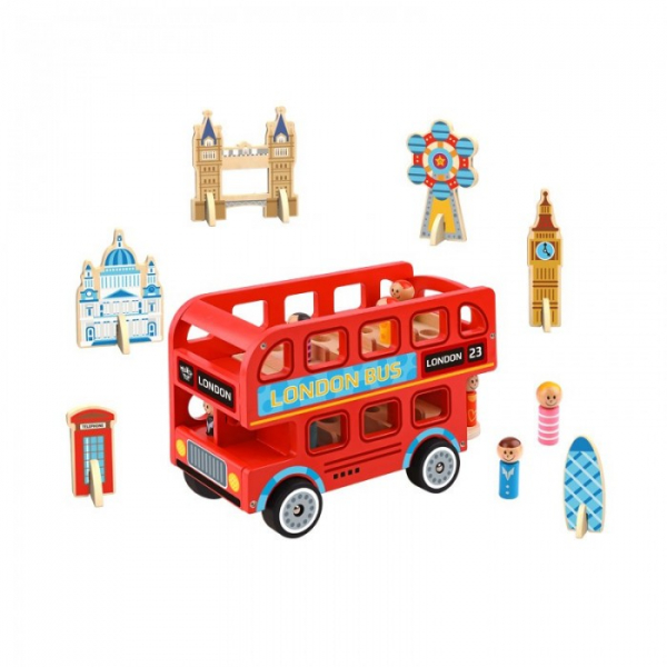 Купить деревянная игрушка tooky toy лондонский автобус tl152a tl152a