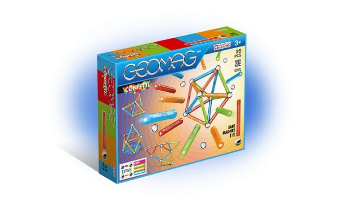 Купить конструктор geomag магнитный confetti (35 деталей) 351