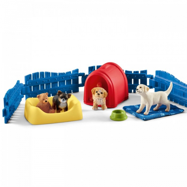 Купить schleich игровые фигурки манеж для щенков 42480