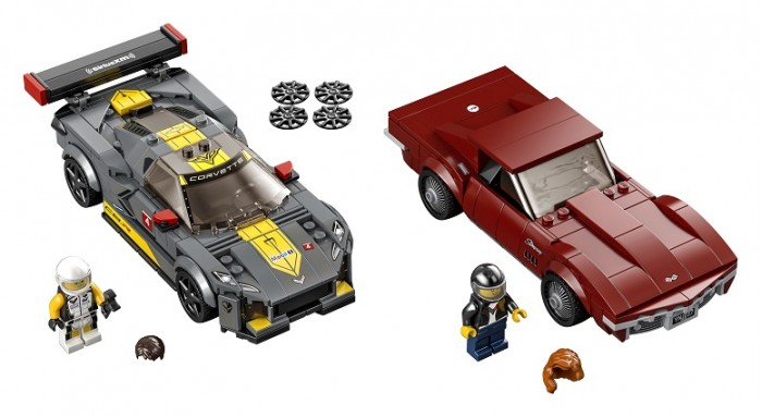 Купить конструктор lego speed champions chevrolet corvette c8.r and 1968 chevrolet corvette 76903