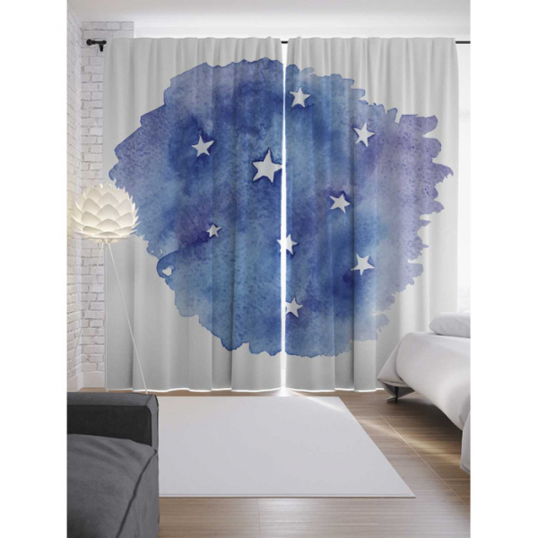 Купить joyarty шторы с фотопечатью облачные звезды из сатена 290х265 см p_18404_145x265