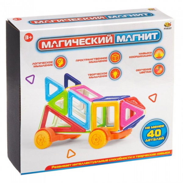 Купить конструктор abtoys магический магнит (40 деталей) pt-01357