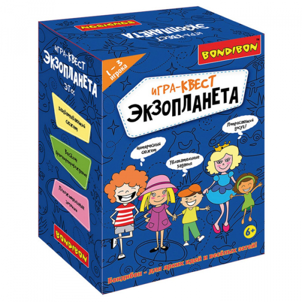 Купить bondibon развивающая настольная игра-квест экзопланета 10 заданий вв5138