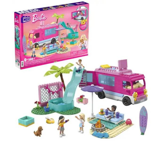 Купить конструктор mattel дом на колесах mega wonder barbie dream camper adventure hpn80