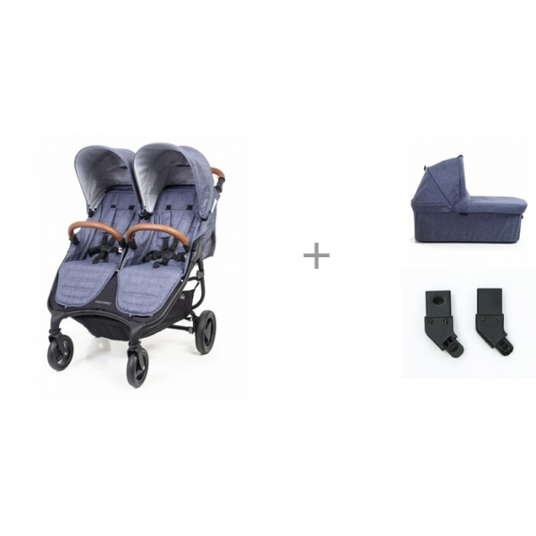 Купить valco baby прогулочная коляска для двойни snap duo trend с люльками external bassinet и адаптерами 