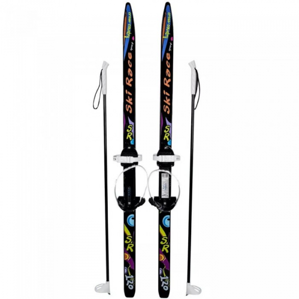 Купить ski race лыжи подростковые с палками 120 см lpsr-01p1