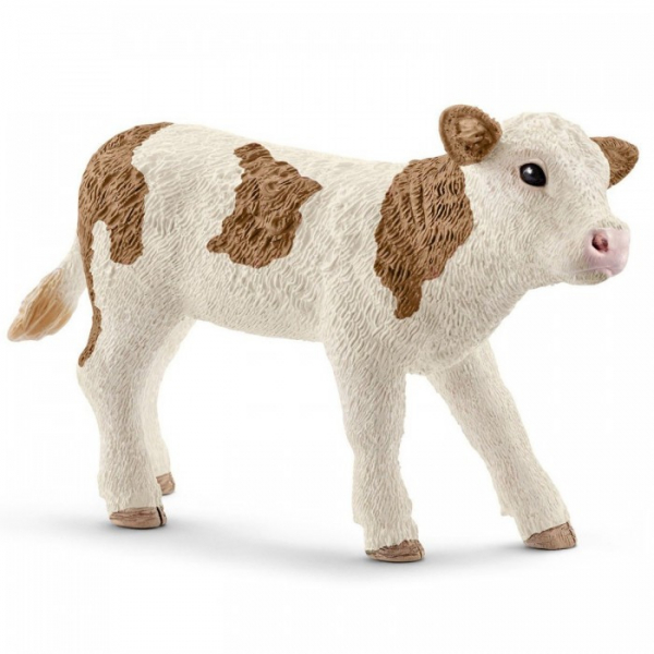 Купить schleich игровая фигурка симментальский теленок 13802