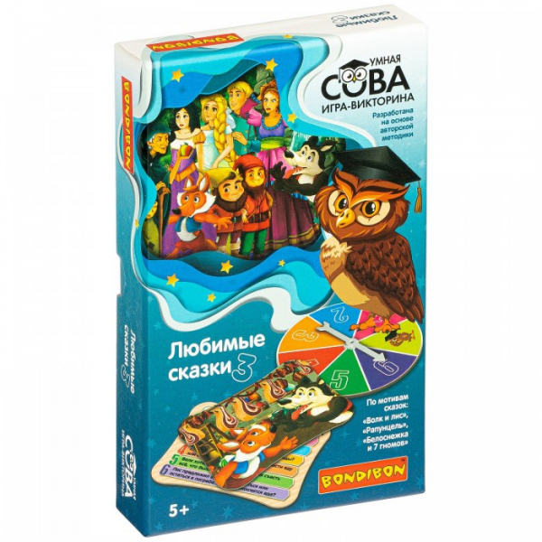 Купить bondibon игра-викторина умная сова любимые сказки 3 вв4839