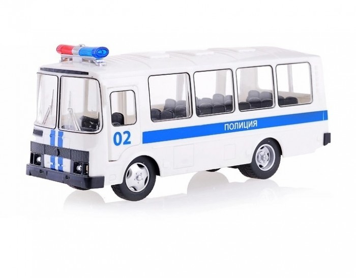 Купить serinity toys инерционная машинка автобус паз полиция 9714f