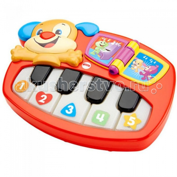 Купить музыкальный инструмент fisher price смейся и учись пианино-щенок dlk15