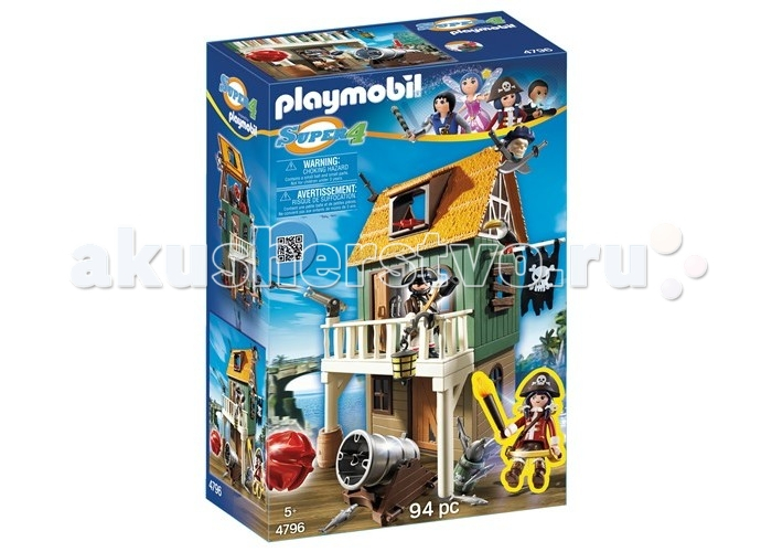 Купить конструктор playmobil супер4: замаскированный пиратский форт с руби 4796pm