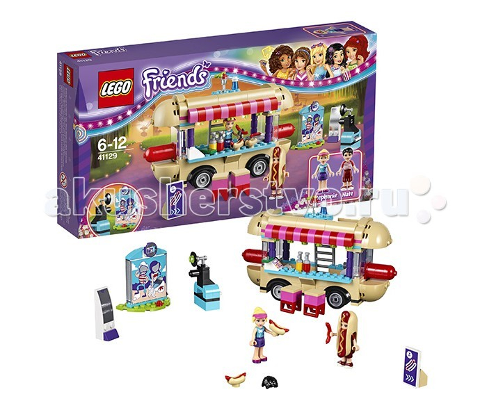 Купить конструктор lego friends 41129 лего подружки парк развлечений: фургон с хот-догами 41129