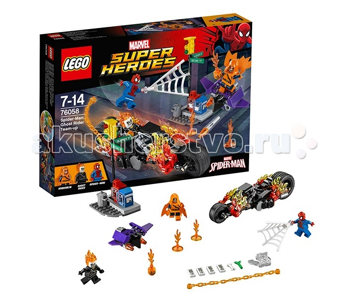 Купить конструктор lego super heroes 76058 лего супер герои человек-паук: союз с призрачным гонщиком 76058