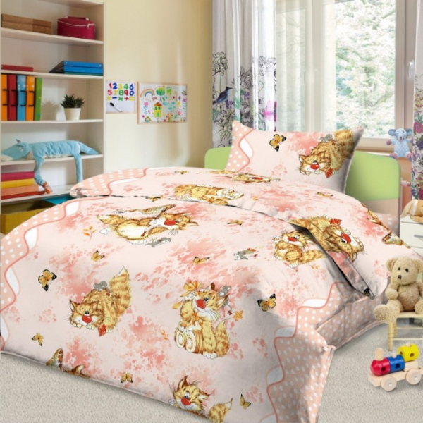 Купить постельное белье letto кошки-мышки (3 предмета) cat-mouse_rose50