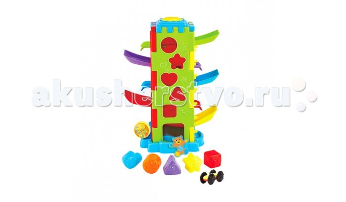 Купить сортер playgo развивающая игрушка башня испытаний 5 в 1 play 2268