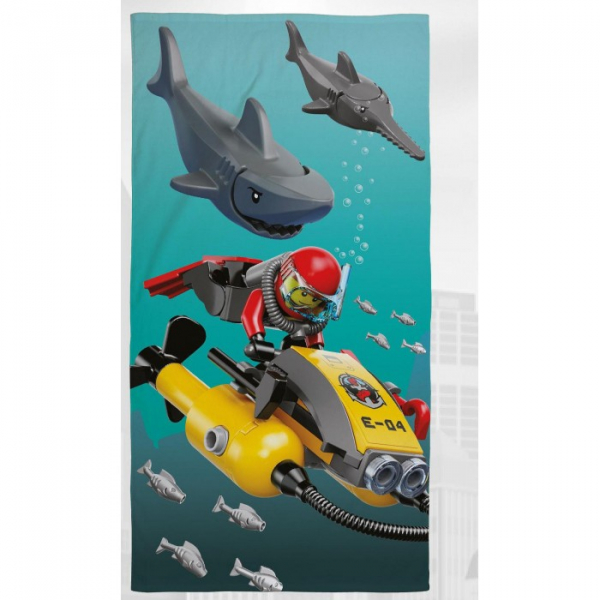 Купить lego полотенце city shark 70х140 lg4shktw001