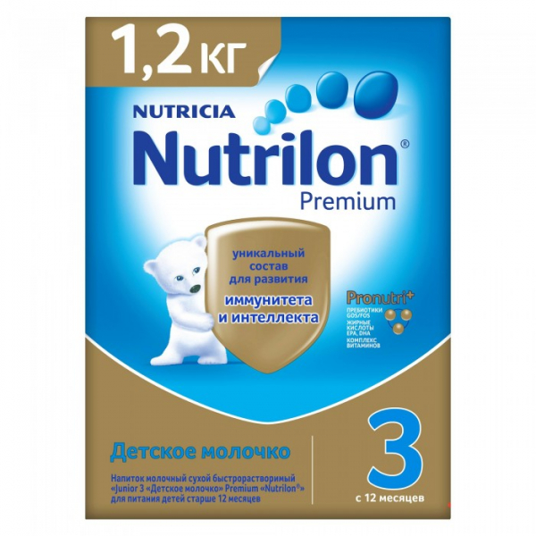 Купить nutrilon детское молочко premium 3, с 12 мес. 1200 г 125174